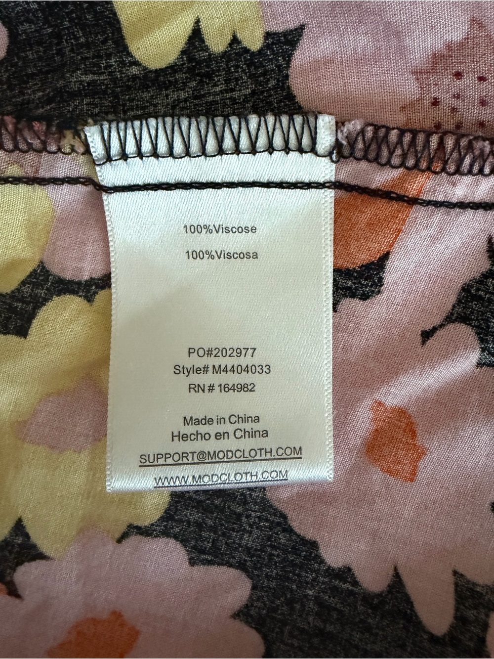 ModCloth Retro Black Midi Dress with Pink, Orange & Yellow Floral Print - XL - Picture 10 of 11